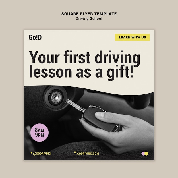 Driving school flyer design template