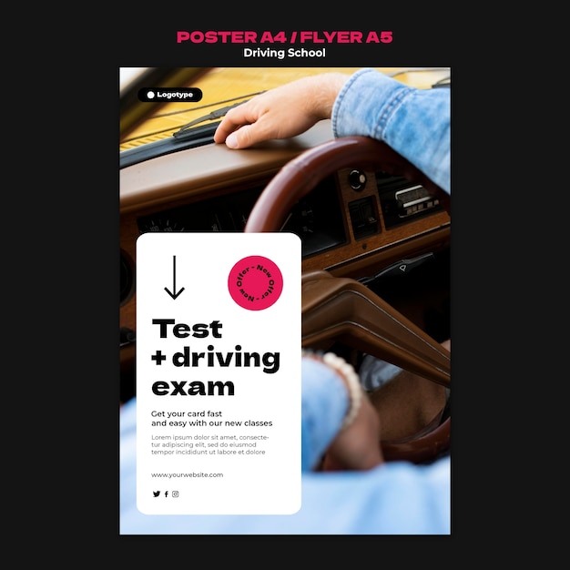 Free PSD driving school flyer template