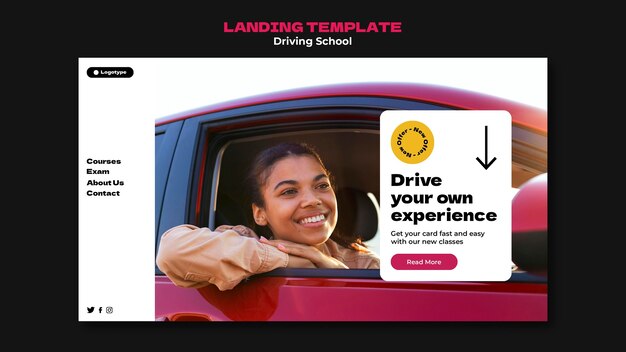 Driving School Landing Page PSD Templates – Free Download