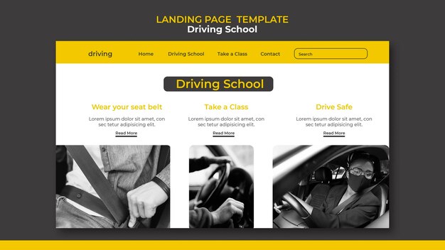 driving school landing page