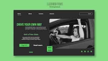 Free PSD driving school landing page