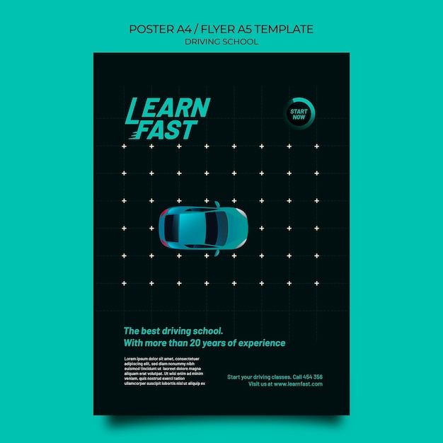 Free PSD driving school print template