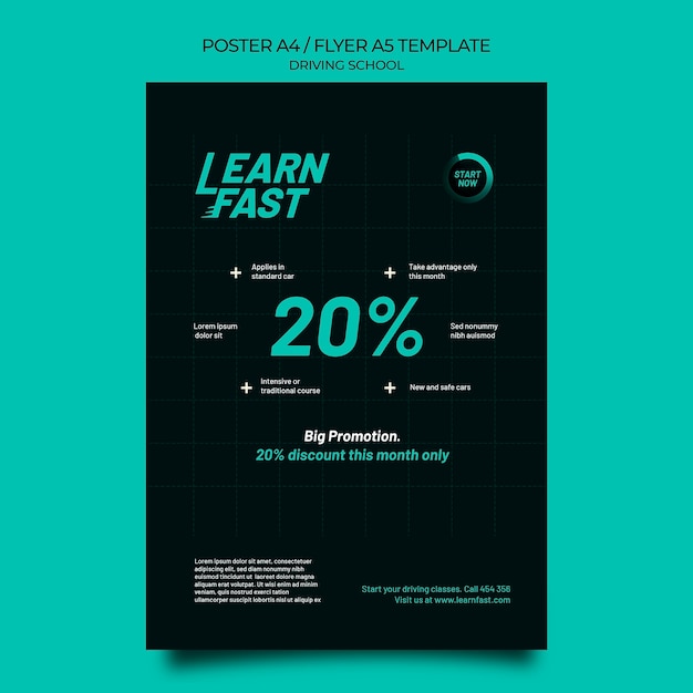 Driving school print template