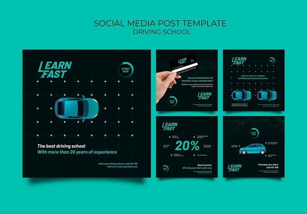 Driving school social media posts