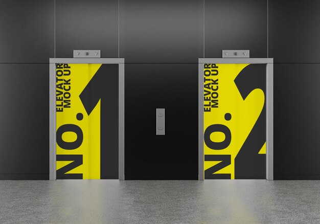 Download Premium Psd Dual Elevator Mockup