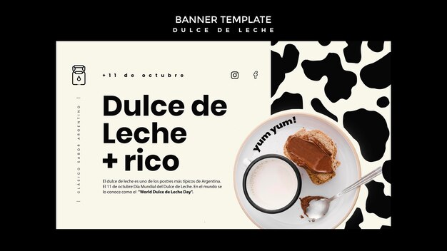 Dulce de leche concept banner template