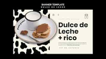 무료 PSD dulce de leche 개념 배너 템플릿