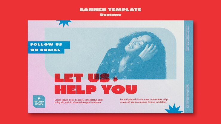 Free PSD duotone business banner template