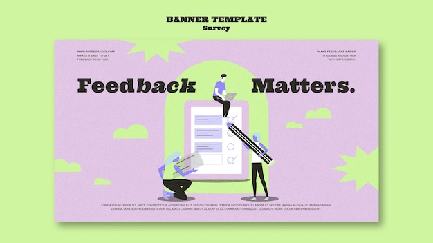 Duotone flat design survey template