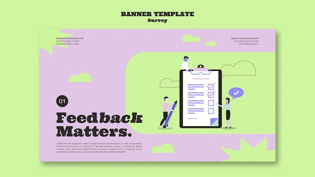 Duotone flat design survey template