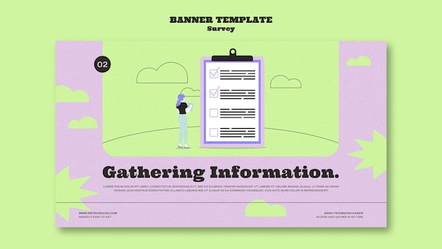 PSD gratuito modello di indagine dal design piatto a due tonalità