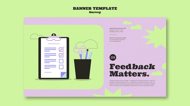 Duotone flat design survey template