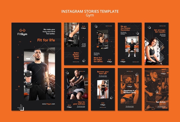 Free PSD duotone gym design template