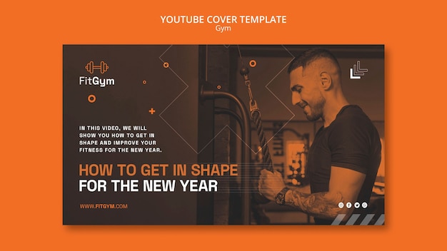 Free PSD duotone gym design template