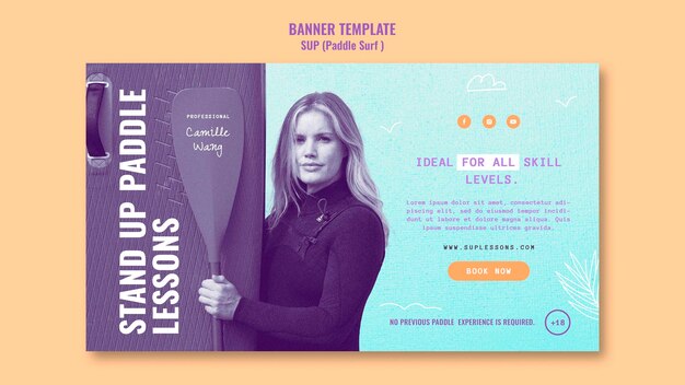 Free PSD duotone sup banner template