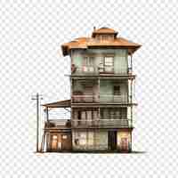 Free PSD duplex house isolated on transparent background