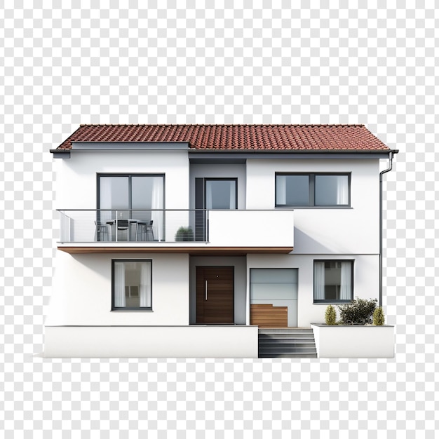 Free PSD duplex house isolated on transparent background