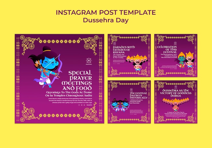 मुफ़्त PSD dussehra celebration  instagram posts
