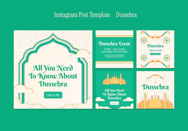 Free PSD dussehra celebration  instagram posts