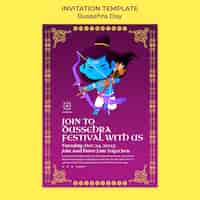 Free PSD dussehra celebration invitation template