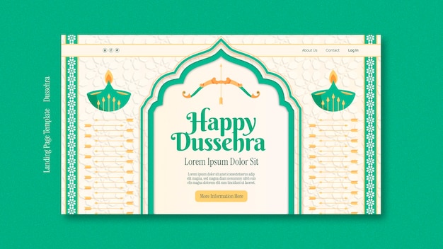 Free PSD dussehra celebration landing page template