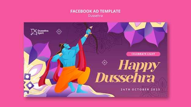 Free PSD dussehra template design