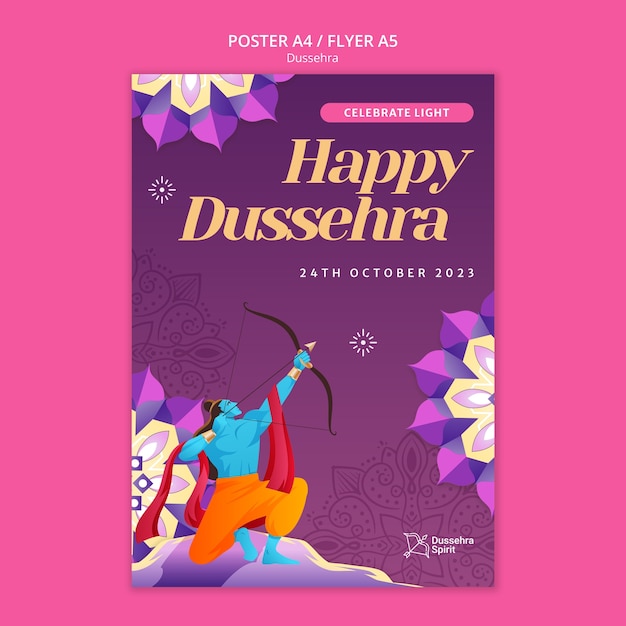 Free PSD dussehra template design