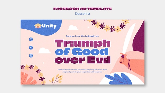 Free PSD dussehra template design