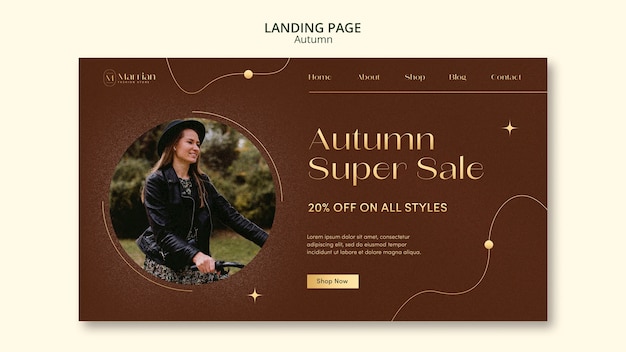 Dynamic autumn sale landing page template