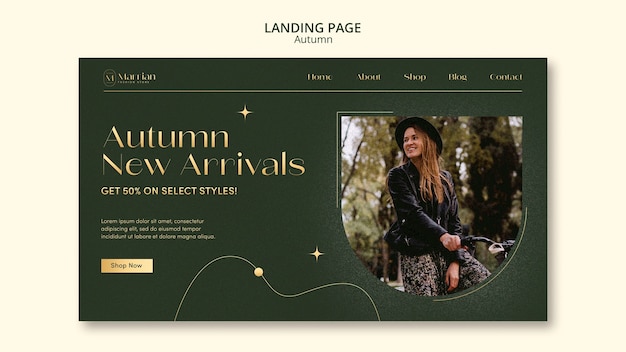 Free PSD dynamic autumn sale landing page