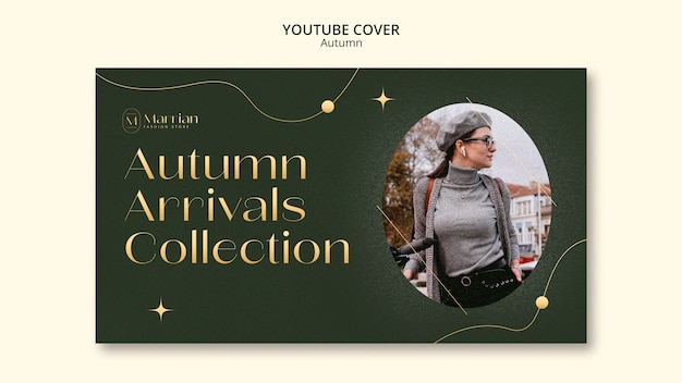 Free PSD dynamic autumn sale youtube cover