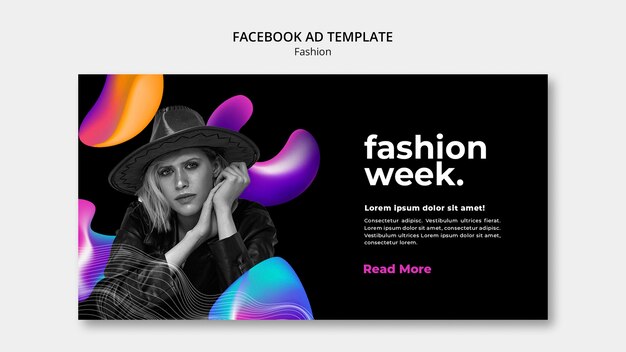 Динамичный шаблон facebook недели моды