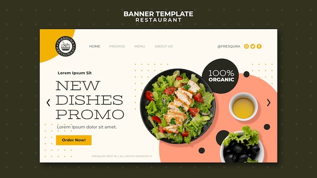 Free PSD dynamic food restaurant banner template