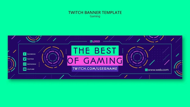 Free PSD dynamic gaming twitch banner