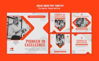 Free PSD dynamic geometric social media post template