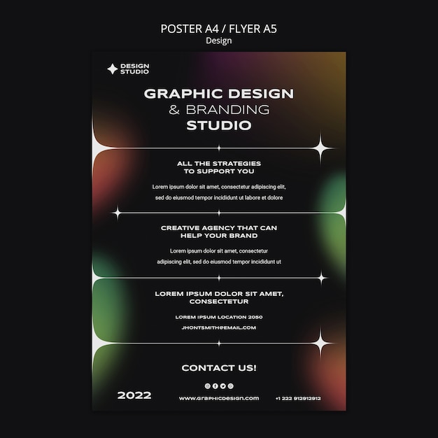 Dynamic graphics design flyer template