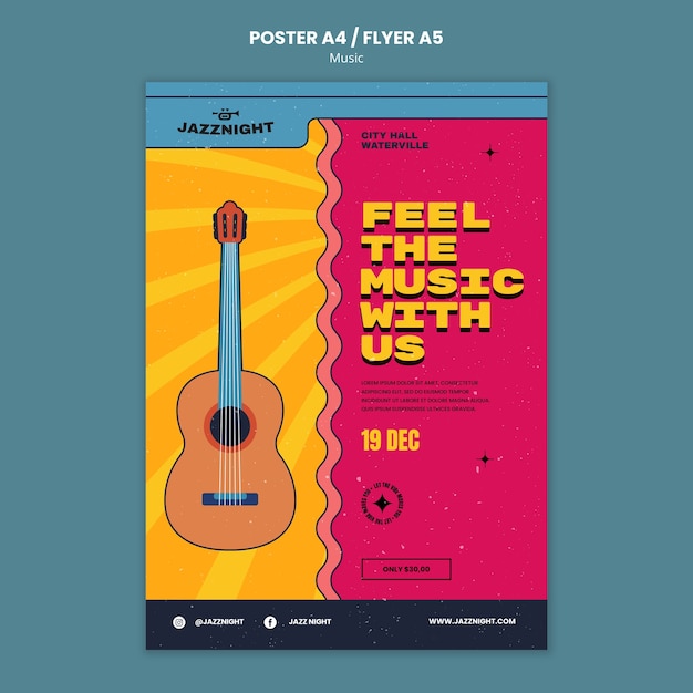 Dynamic music entertainment poster template