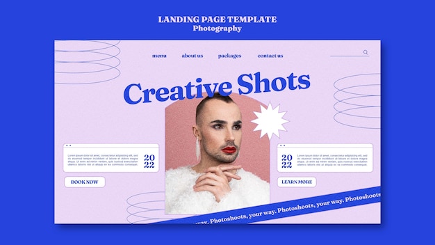 Free PSD dynamic photography concept landing page