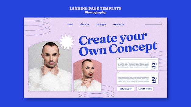 Free PSD dynamic photography concept landing page