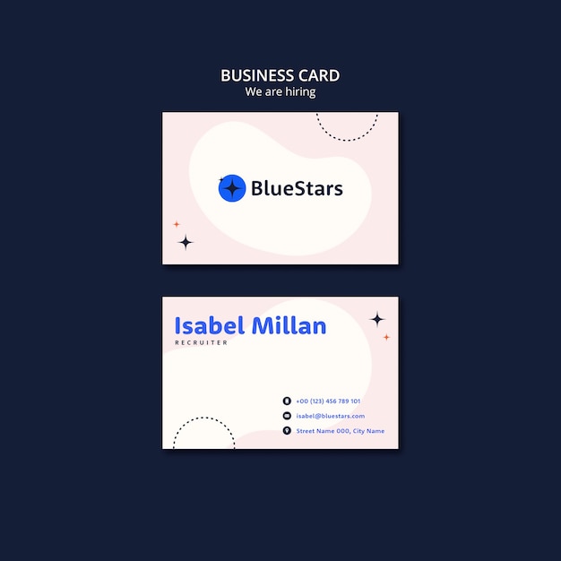 Dynamic shapes hiring concept business card