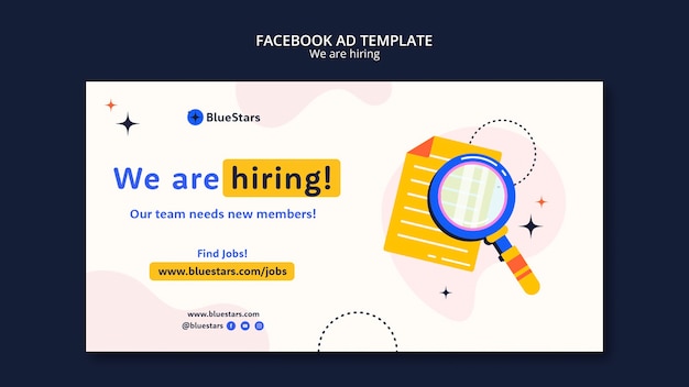 Free PSD dynamic shapes hiring concept facebook template