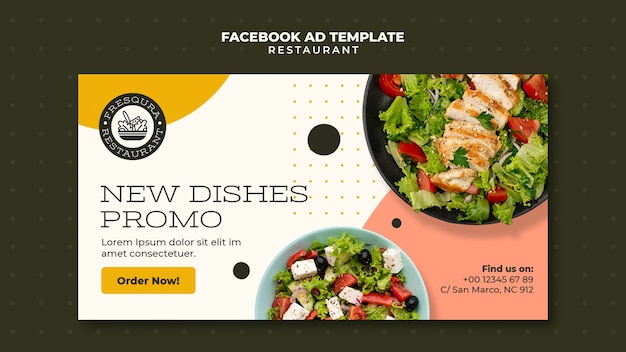 Free PSD dynamic tasty food restaurant facebook template