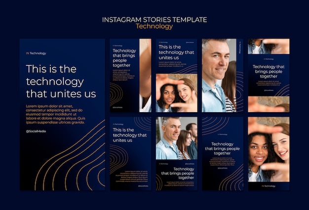 Dynamic Technology Concept Instagram Stories – Free PSD Templates