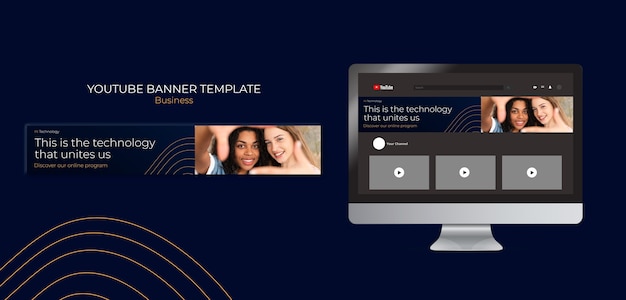Get Noticed with Our Dynamic Technology Concept YouTube Banner Template