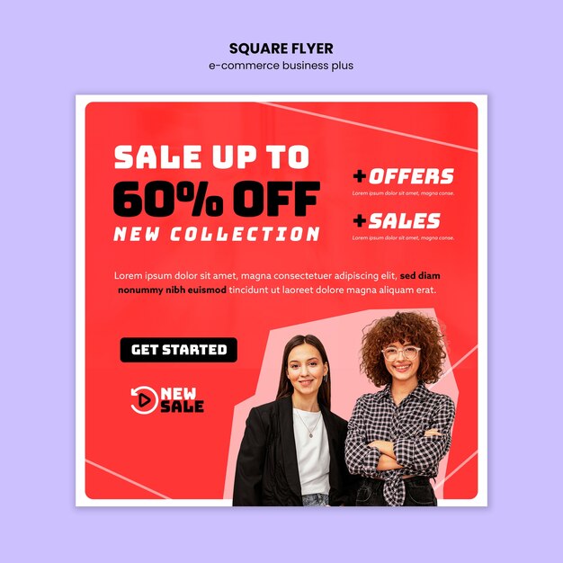 Free PSD e-commerce business square flyer template