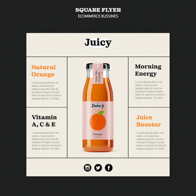 E-commerce business square flyer template