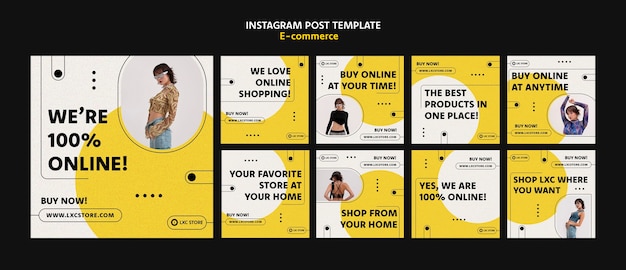 PSD gratuito post di instagram di concetto di e-commerce