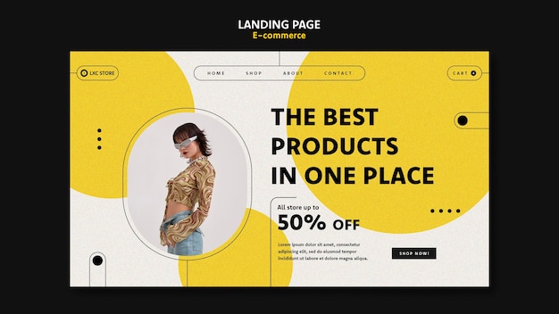 Free PSD e-commerce concept landing page template