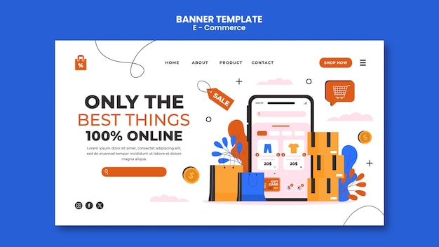 Free PSD e-commerce concept landing page template