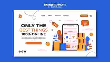 無料PSD 電子商取引コンセプトのランディングページテンプレート